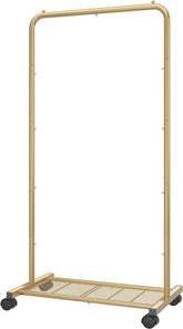 Simple Trending front view of golden rack showing organized hanging space and stable base