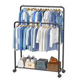 Simple Trending rack front view showing double rods and neat organization benefit