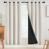 SimpleHome cream front view showing full blackout coverage and clean hang