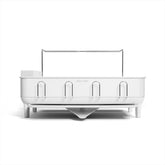 simplehuman front view of full-size dishrack shows capacity and tidy design
