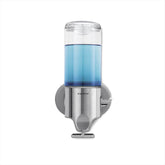 simplehuman front view stainless steel dispenser shows sleek finish and durable design benefit