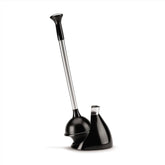 simplehuman front view of stainless steel plunger showing slim dome holder and sleek finish