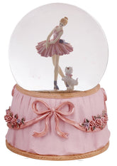 Singeek front view of globe showcasing dancer and snow, elegant display benefit