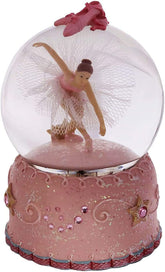 Singeek front view of snow globe showing ballerina and glass dome for elegant display