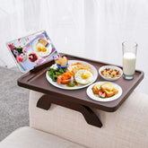 SINWANT bamboo tray front view showing wide platform and natural finish for convenience