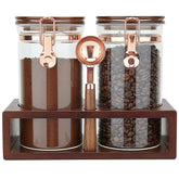 SIQOLNY front view of two glass jars showing organized storage and aesthetic appeal