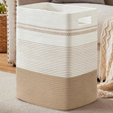 SIXDOVE front view of tall neutral hamper showing capacity and style