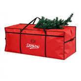 SJQYWDW front view of storage bag showing roomy capacity and festive design benefit