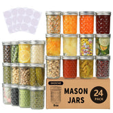 SKOCHE front packaging showing 24 jars and labels for easy storage