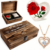 SKPAND engraved wooden box front view showing quality and keepsake benefit