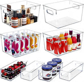 SKTEET clear bins front view showing whole 8-piece set and organized storage benefit