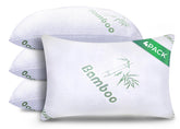 Sleepavo front packaging showing 4-pack queen pillows and cooling benefits