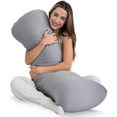 SleepCloud front view of XL weighted body pillow showing shape and size for better sleep