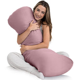 SleepCloud weighted body pillow front view showing full XL length and cooling cover for balanced support