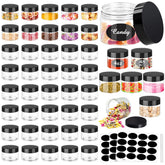 SLifeJars front packaging 48 pack shows clear jars and black lids for neat storage