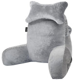 SLIGUY front view light grey pillow showing full backrest and arm support for comfort
