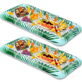 Sloosh leaf-pattern front view showing full inflatable serving bar, stylish presentation benefit