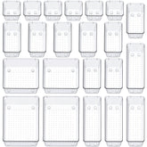 SMARTAKE front view of full 22-piece organizer set showing clear trays and layout benefit