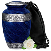 SmartChoice front view of large blue urn showing elegant finish and dignified display