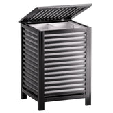 SMIBUY front view of bamboo double hamper showing sleek profile and storage benefit