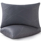 Smilereve front view of two king pillows in packaging showing full-size benefit