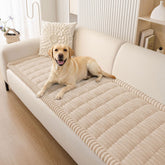 Smiry front view showing sofa cover protecting couch and saving upholstery