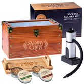 Smoky Crafts wooden smoker box front view, neat presentation and easy setup