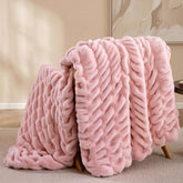 Smoofy front view showing blush pink throw and plush look for instant decor upgrade