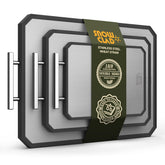 SNOWCLAD front view of three cutting boards showing durable set and storage benefit