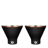 SNOWFOX front view of black and gold martini glass set showing sleek design and cooling benefit