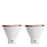 SNOWFOX front view white and gold martini glasses showing elegant finish and chill retention