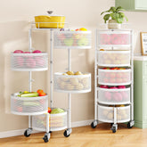 SNTD front view of five-tier cart showing compact vertical storage benefit
