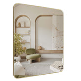 SNUGACE black vanity mirror front view showing sleek frame and clear reflection