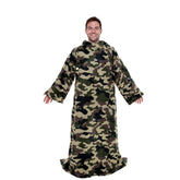 Snuggie camo front overview showing full wearable blanket and cozy coverage