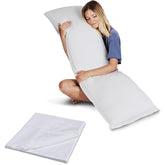 Snuggle-Pedic body pillow front view showing full-length support and comfort