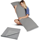 Snuggle-Pedic full body pillow front view showing full-length support