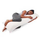 Snuggle-Pedic front view of full-length pillow showing clean profile and comfort