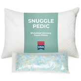 Snuggle-Pedic front view of standard pillow showing plush cooling cover and support