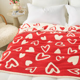 Snuggle Sac front view of heart throw showing decorative pattern and cozy look