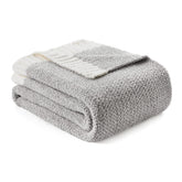 Snuggle Sac folded front view showing neat heather grey finish and cozy look