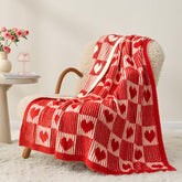 Snuggle Sac front folded blanket showing heart pattern and cozy appeal