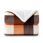 SOCHOW front view orange plaid blanket showing full pattern and size benefit
