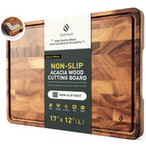 Socisen front view of end-grain board showing stable chopping surface and elegant pattern