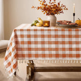 Softalker front view showing orange gingham pattern and neat drape benefit