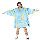 Solaris Thunder front view showing lightning design and oversized fit for warmth