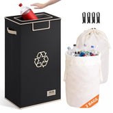 SOLEDI front view of black recycling bin showing large capacity
