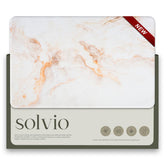 Solvio front view showing Ivory Drift mat and modern design benefit