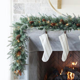 Somikis garland front view showing full 9ft length and greenery benefit