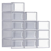 SONGMICS clear pack front view showing neat shoe display and visibility