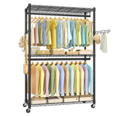 SONGMICS front view showing full rack storage and durable frame benefit